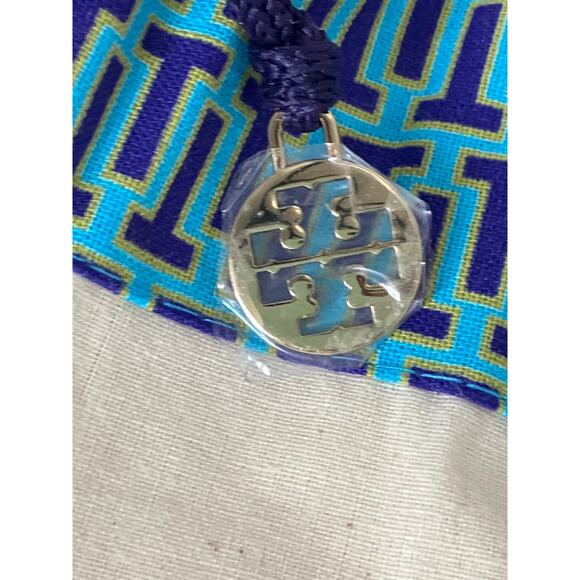 TORY BURCH CREAM DRAW STRING DUST BAG WITH BLUE TRIM - Picture 2 of 6